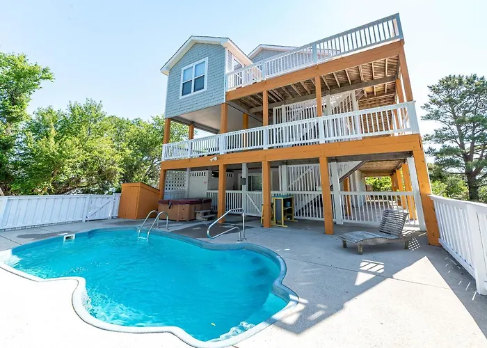 Casa Bella - Duck, Bayberry Bluffs, Ocean View, 500 Yds To Beach, Pool, Hot Tub, Playset, Pets Ok