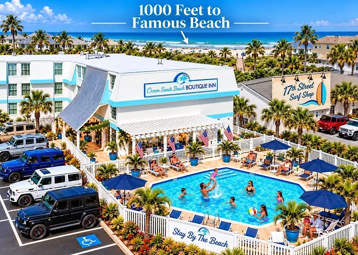 New 2026-Ocean Sands Beach Boutique Inn-24Hr Sauna And Salt-Mineral Pool-Free Beach Bikes And Famous Beach-Fresh Baked Cookies-Popcorn-In Room Bathrobes-Sunscreen-65 Inch Tvsnetflix-Bedside Candy-Free Laundry- 4 Grand Black Beds-Call & Save-1-252-Aha